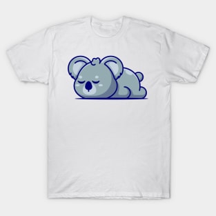 Cute koala sleeping cartoon illustration T-Shirt